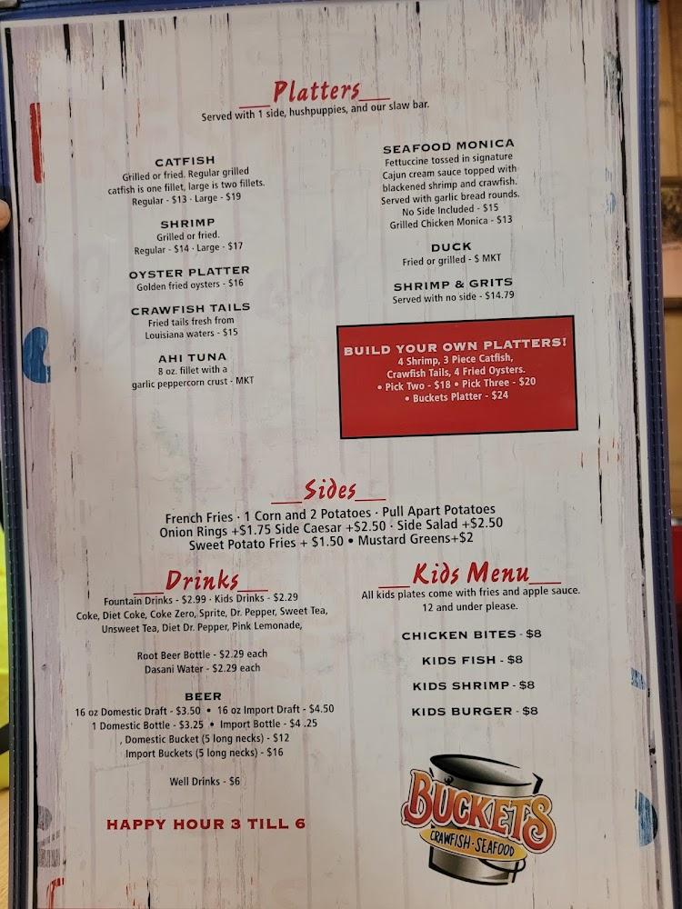 Buckets Crawfish and Seafood Menu image 4
